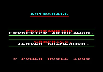 Astroball (UK) (1988) screen shot title